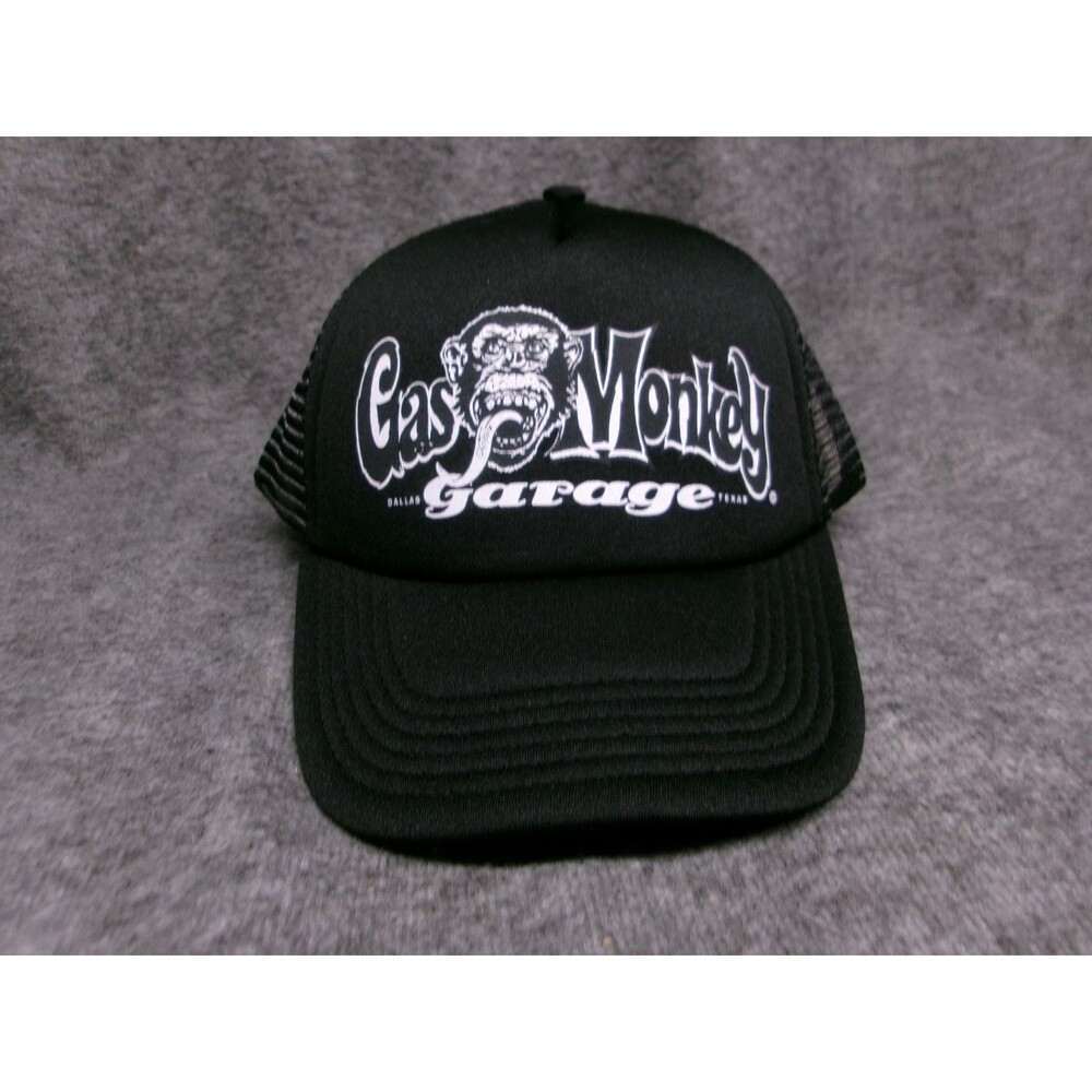 Gas Monkey Garage Hat Cap Strap Back Adjustable Adult Black Trucker Mesh